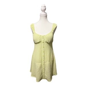 No Boundaries Lime Green Textured Mini Dress • Padded‎ Bust • NWT • XS